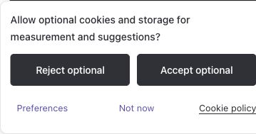 Compact mobile cookie notice with balanced choices